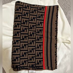 Fendi logo cashmere scarf